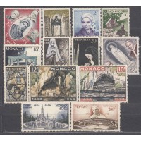 Monaco Correo 1958 Yvert 492/502+Aereo 69/70 * Mh