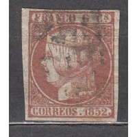 España Clásicos 1852 Edifil 12p Usado Papel delgado