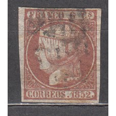 España Clásicos 1852 Edifil 12p Usado Papel delgado