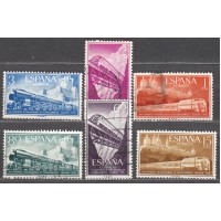 España II Centenario Correo 1958 Edifil 1232/7 usado Trenes