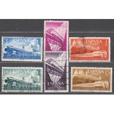 España II Centenario Correo 1958 Edifil 1232/7 usado Trenes