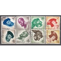 España II Centenario Correo 1958 Edifil 1224/31 usado Personajes