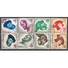 España II Centenario Correo 1958 Edifil 1224/31 usado Personajes