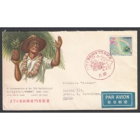 Sobre FDC Japón 1960 - 75 Años Inmigración a Hawái - Sello 10¥ - Matasellos Decorado