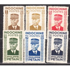 Indochina - Correo Yvert 243/48 * Mh Mariscal Petain