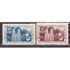 Indochina - Correo Yvert 292/93 (*) Mng Ciudades Francesas Martires