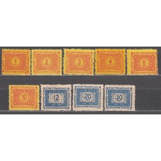 Indochina - Taxa Yvert 75/83 * Mh 