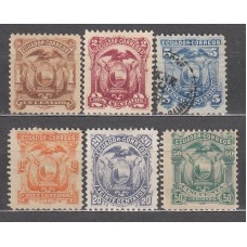 Ecuador - Correo 1881 Yvert 8/13 (*)/usado Mng/usado nº 10 usado