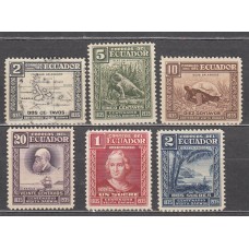 Ecuador - Correo 1936 Yvert 332/37 */usado Mh/usado Barco - Mapa - Fauna 