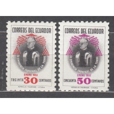 Ecuador Correo 1953 Yvert 571/72 * Mh