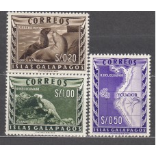 Ecuador Correo 1957 Yvert 616/18 ** Mnh Fauna isla Galapagos