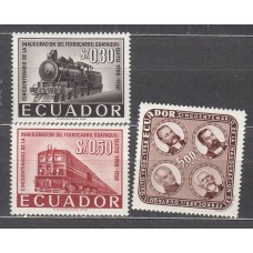 Ecuador - Correo 1958 Yvert 641/43 ** Mnh Trenes