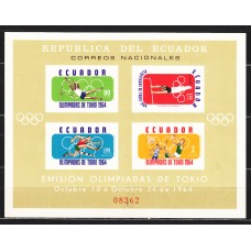 Ecuador - Hojas Yvert 11 ** Mnh Juegos Olimpicos de Tokyo - Deportes