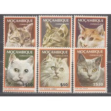 Mozambique Correo Yvert 677/82 ** Mnh Fauna - Gatos