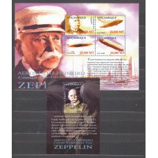 Mozambique Correo Yvert 1896/99+Hoja 97 ** Mnh Zeppelin