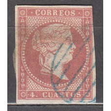 España Clásicos 1855 Edifil 48 Usado Matasello Parrilla azul