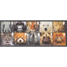 Gran Bretaña - Correo 2011 Yvert 3450/59 ** Mnh Mamiferos Salvajes - Fauna