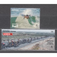 España II Centenario Correo 2025 Edifil 5854/55 ** Mnh Deportes Surf y Ciclismo
