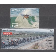España II Centenario Correo 2025 Edifil 5854/55 ** Mnh Deportes Surf y Ciclismo
