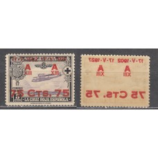 España Variedades 1927 Edifil 388ic ** Mnh Sobrecarga calcada al dorso