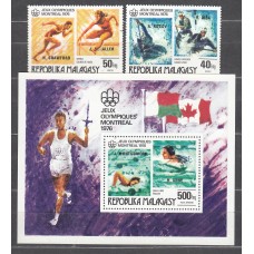 Madagascar - Correo 1977 Yvert 607/8+Hoja 16 ** Mnh Deportes