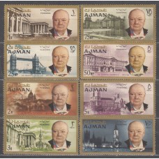 Arabia Sud Este (Ajman) - Correo Yvert 60/67 (*) Mng Churchill