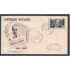 Francia Sobres Primer Dia FDC Yvert 890 año 1951 paris