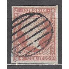 España Clásicos 1855 Edifil 40 Usado - Matasello parrilla negra