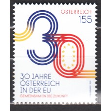 Austria Correo 2025 Yvert  ** Mnh 30 Años IN DER EU