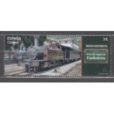 España II Centenario Correo 2025 ** Mnh Trenes Historicos  Tren de vapor de Euskotren