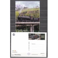 España II Centenario Tarjetas del Correo 2025 Edifil 198 Trenes Historics Tren de vapor de Euskotren