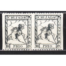 Cruzada contra el frio 1937 Edifil 8 ** Mnh Pareja sin dentar vertical