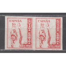 Cruzada contra el frio 1937 Edifil 10 s ** Mnh Pareja sin dentar