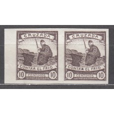Cruzada contra el frio 1936 Edifil 1s ** Mnh Pareja sin dentar