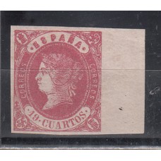 España Clásicos 1862 Edifil 60 * Mh Color Intenso Gran Borde de hoja