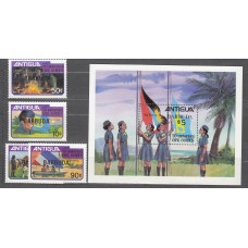 Barbuda - Correo Yvert 570/73+Hoja 59 ** Mnh Scouts