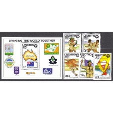 Lesotho - Correo Yvert 733/37+Hoja 48 ** Mnh Deportes - Boy Scouts