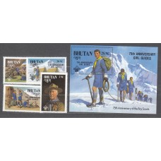 Bhutan - Correo Yvert 728/31+Hoja 125 ** Mnh Boy Scouts