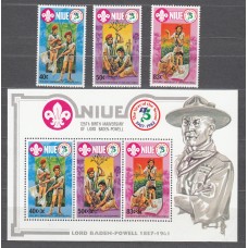 Niue - Correo Yvert 382/84+H 63 ** Mnh  Boy Scouts