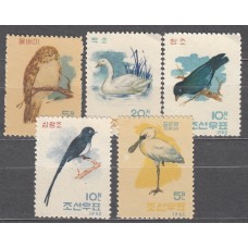 Corea del Norte - Correo 1962 Yvert 388/92 ** Mnh Fauna - Aves