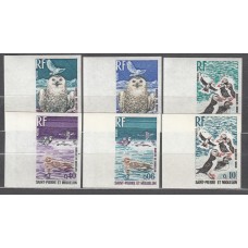 San Pierre y Miquelon - Correo Yvert 425/30 sin dentar ** Mnh Fauna aves