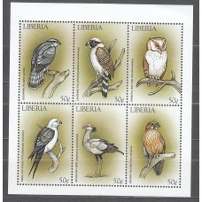 Liberia - Correo 1996 Yvert 1903/8 ** Mnh Fauna - Aves Rapaces - Buho