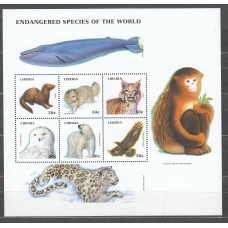 Liberia - Correo 1999  Yvert 1931/36 ** Mnh Fauna - Especies en Peligro