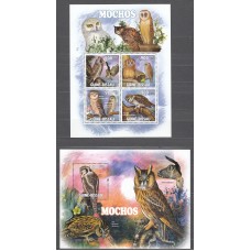 Guinea Bissau - Correo Yvert 3826/29+Hoja 632 ** Mnh Fauna - Aves Rapaces - Buhos