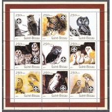 Guinea Bissau - Correo Yvert 936/44 ** Mnh Fauna - Aves Rapaces - Buhos - Boy Scouts