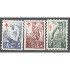 Finlandia - Correo 1956 Yvert 441/43 ** Mnh Fauna