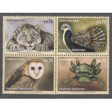 Naciones Unidas - Viena Correo 2012 Yvert 757/60 ** Mnh Fauna 