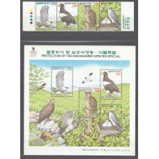 Corea del Sur - Correo 1999 Yvert 1850/53+Hoja 533 Fauna - Aves - Buho