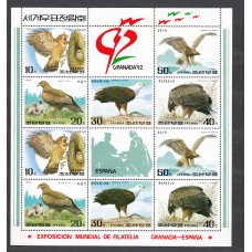 Corea del Norte - Hojas 1992 Yvert 89 ** Mnh Fauna - Aves Rapaces