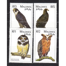 Maldives - Correo Yvert 2471/74 ** Mnh Fauna - Aves Rapaces - Buhos